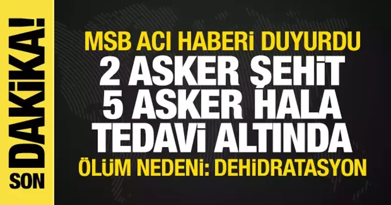 MSB açıkladı! 2 asker şehit oldu! Ölüm nedeni: Dehidratasyon