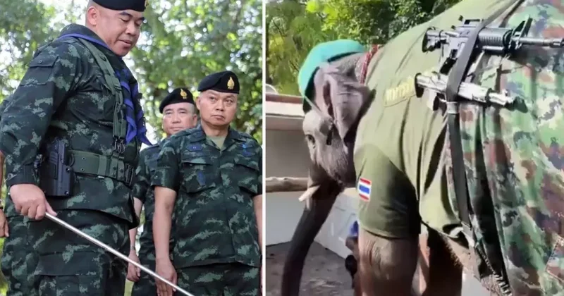 Tayland Kamboçya savaşından ilginç görüntüler! Sınıra fil konuşlandırıldı