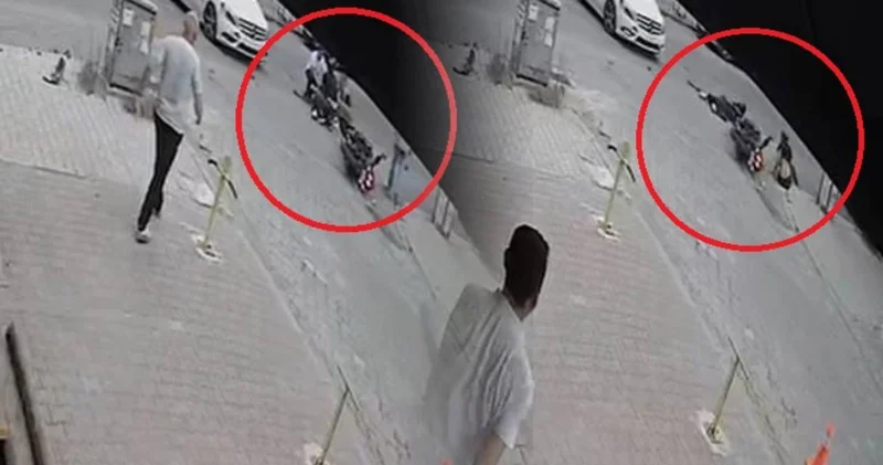 Korkutan kazada motosikletteki iki sevgili yaralandı!