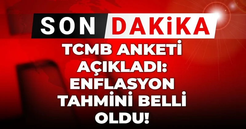 Son dakika TCMB anketi açıkladı: Enflasyon tahmini belli oldu!