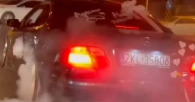 Adana da trafik güvenliğini tehlikeye düşüren gelin arabasının sürücüsüne ceza VİDEO İZLE