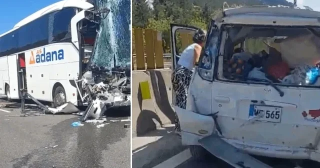 Mersin’de biri otobüs üç aracın karıştığı kaza ucuz atlatıldı Mersin Haberleri
