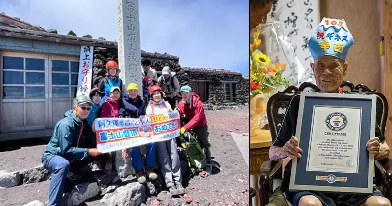 102 yaşındaki Japon dağcı Fuji Dağı’nda rekor kırdı