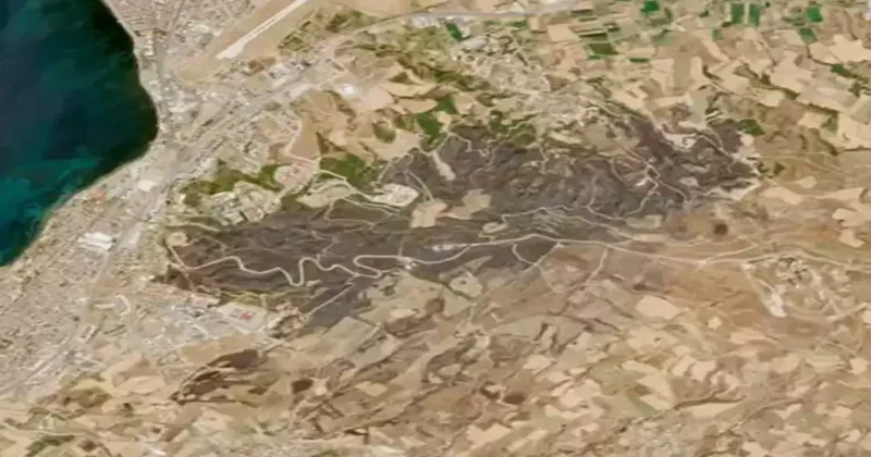 Çanakkale de felaketin boyutu uydudan görülüyor! Yeşil alanlar griye döndü