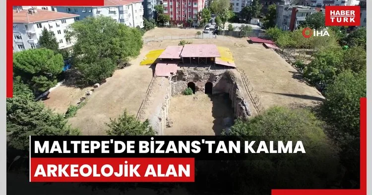 Maltepe de apartmanların arasında Bizans tan kalma arkeolojik alan