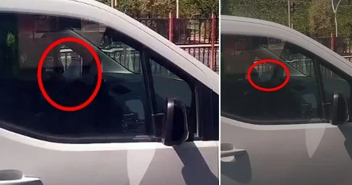 Mardin de trafikte pes dedirten görüntü! Bir ayağı cam kenarında araç kullandı
