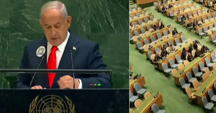 Salonu terk ettiler! Netanyahu ya BM de büyük şok