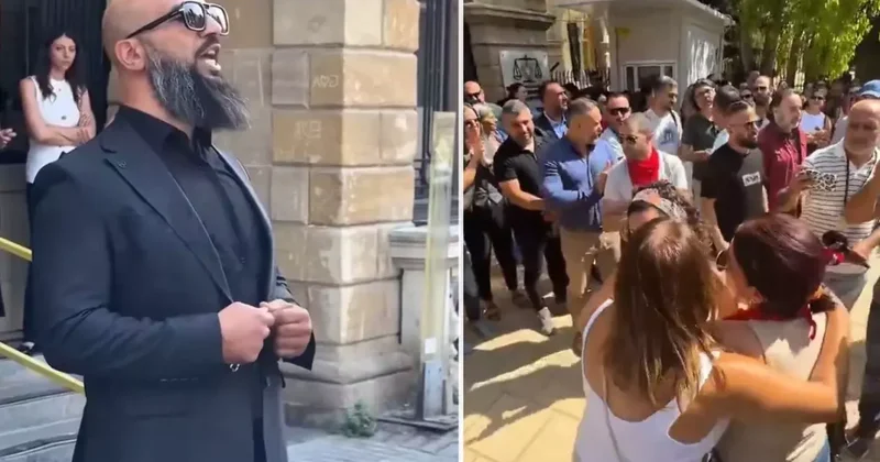 Başörtüsü yasağını kutlayan grubun karşısına geçip bağırdı: Burası Müslüman Türk devletidir