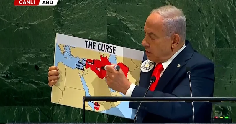 Netanyahu haritada bu ülkelerin üstünü karaladı