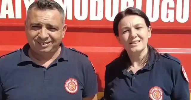 Çankırı da itfaiyeci olan Dilek ve Kadir çifti alevlerle birlikte savaşıyor VİDEO İZLE
