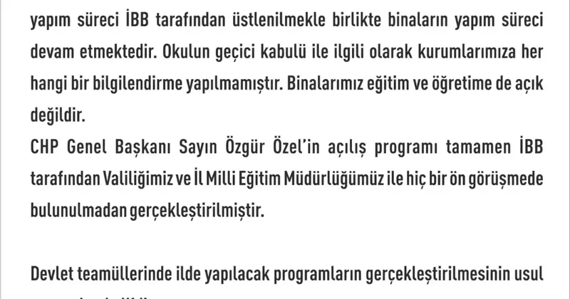 Elazığ Valiliği nden CHP Lideri Özgür Özel e Açıklama