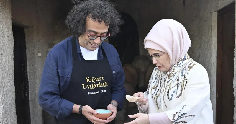 Emine Erdoğan, Nevşehir de yoğurt mayaladı