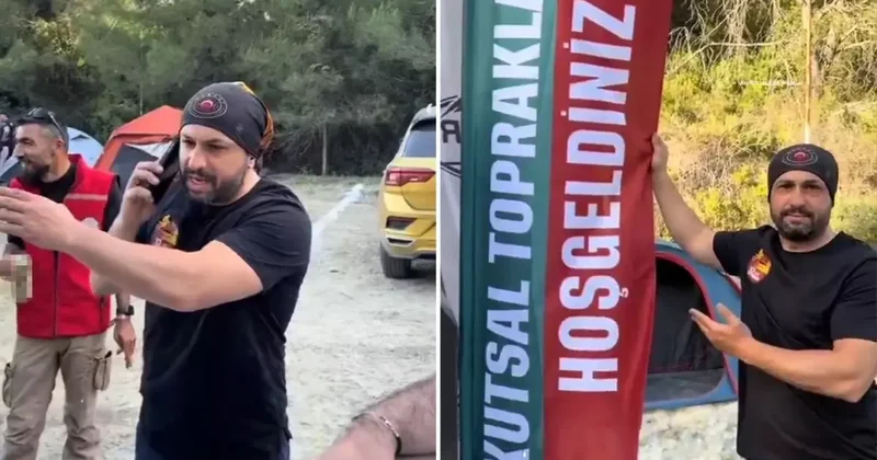 Off road ekibine yanlışlıkla hacıların flaması gönderildi