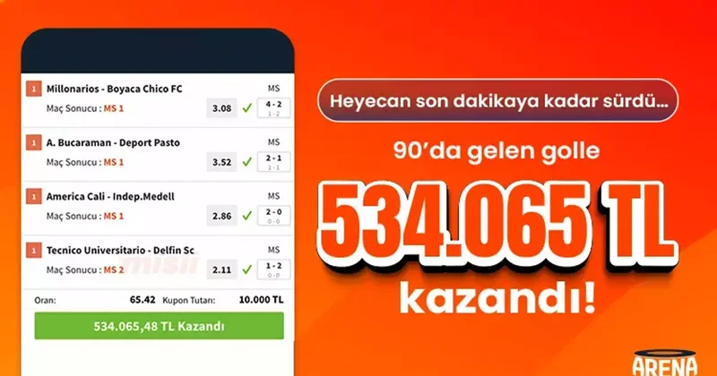 Heyecan son dakikaya kadar sürdü… 90’da gelen golle 534.065 TL kazandı! İddaa Spor Haberleri