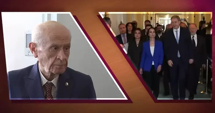 Fesih kararı sonrası ilk! Bahçeli kapıda karşıladı: DEM Parti den MHP ye ziyaret