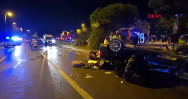 Maltepe de refüje çıkan otomobil ağaçları devirip, 2 araca çarptı: 4 yaralı