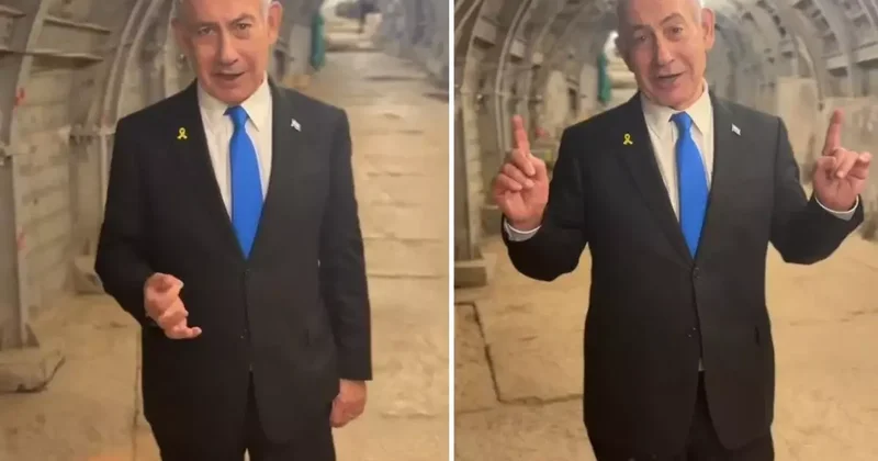 Gazze kasabı Netanyahu tartışmalı tünelden görüntü paylaştı