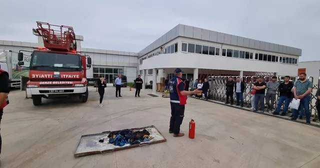 Gerze de fabrika çalışanlarına yangına müdahale eğitimi verildi Sinop Haberleri