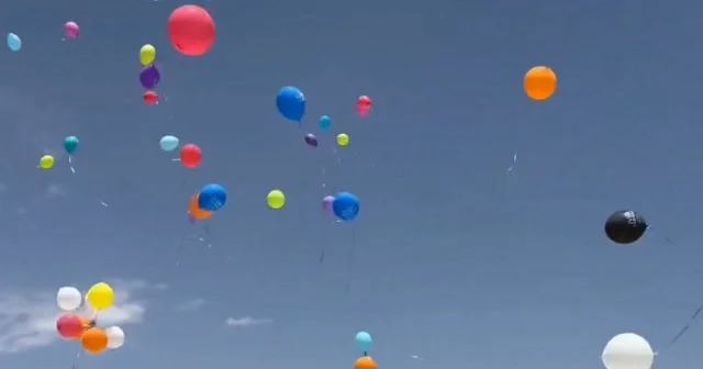 Mardin de Gazzeli ve lösemili çocuklar için gökyüzüne balon bırakıldı VİDEO İZLE