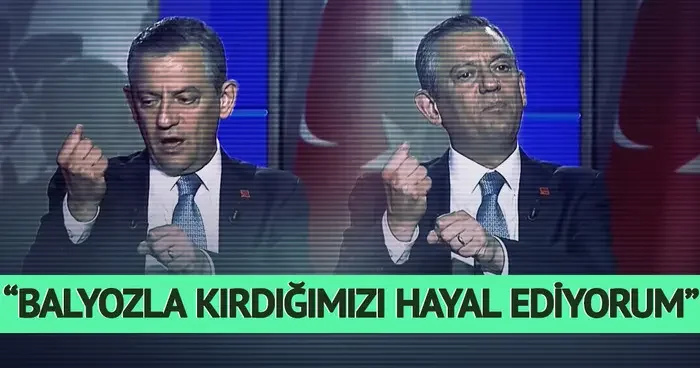 Özgür Özel in canlı yayında göstererek anlattığı hayali gündem oldu: Elimizde balyozla kırıyoruz