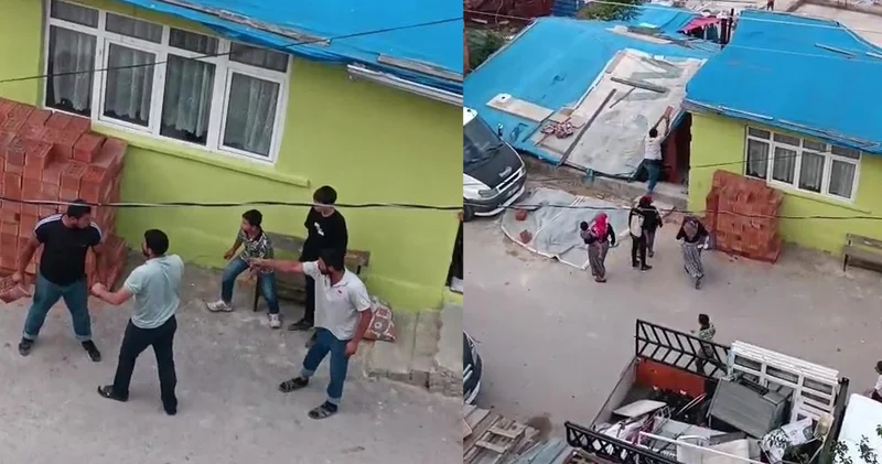 Kocaeli de tuğlalı kavga! 2 grup birbirine girdi