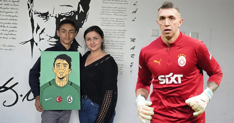 Hayran kalbiyle çizdi: Küçük Ünal dan en büyük hayali için Muslera ya çağrı