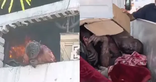 Müslümanları diri diri yaktılar! Bölgeden korkunç görüntüler geliyor