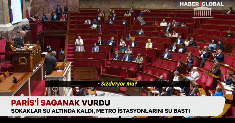 Paris i sağanak vurdu, Fransa Meclis i de nasibini aldı