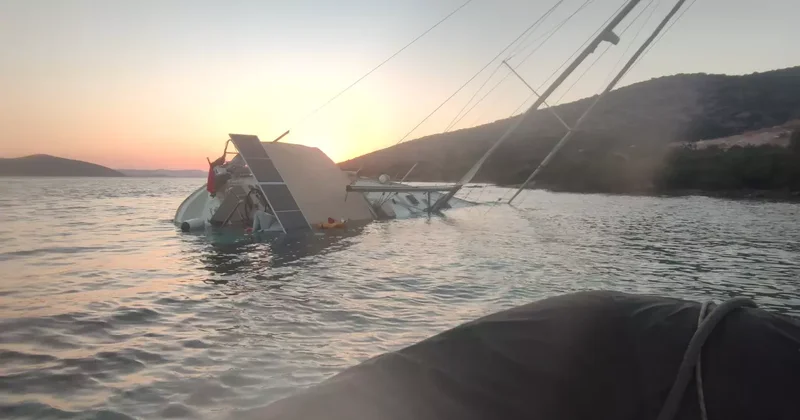 Bodrum’da yelkenli tekne karaya oturdu: 5 kişi kurtarıldı