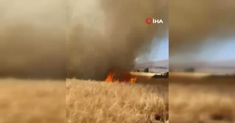Gümüşhane’nin Kelkit ilçesinde anız yangını