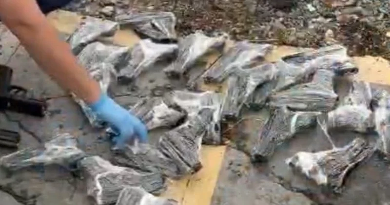 Oyuncak poşetinden onlarca ruhsatsız silah çıktı
