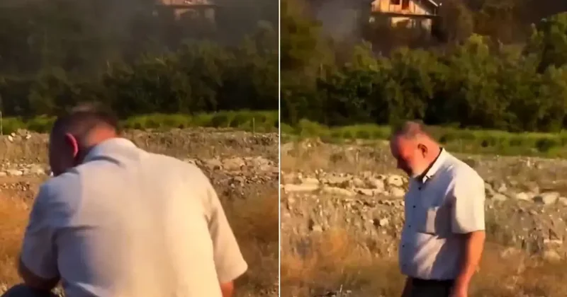 Kelimelerin bittiği an! Şehit babası evinin yanışını böyle izledi