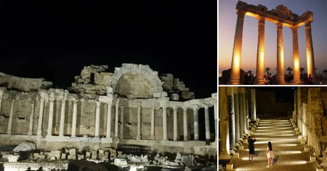 Işıklandırılan Side Antik Kenti gece daha fazla turist çekiyor Kültür Sanat Haberleri