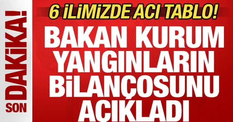Son dakika: 6 ilimizde acı tablo! Bakan Kurum orman yangınlarının bilançosunu açıkladı