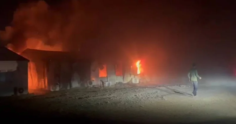 Diyarbakır da şantiyede yangın: 1 yaralı