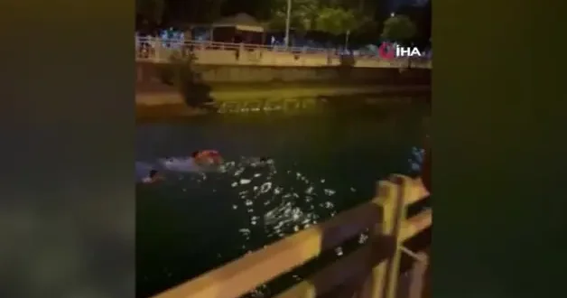 Polislerden kaçan şüpheli su kanalına atlayınca boğulma tehlikesi yaşadı