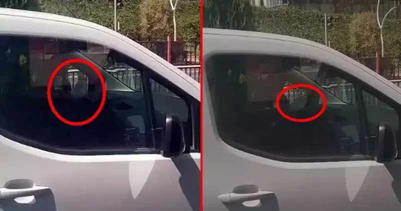 Bir ayağını cam kenarına koyup araç kullanan sürücüye ceza