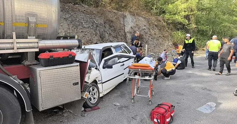 Bursa da can pazarı: Asit yüklü tankere çarptı! Olay yerinden korkunç kareler