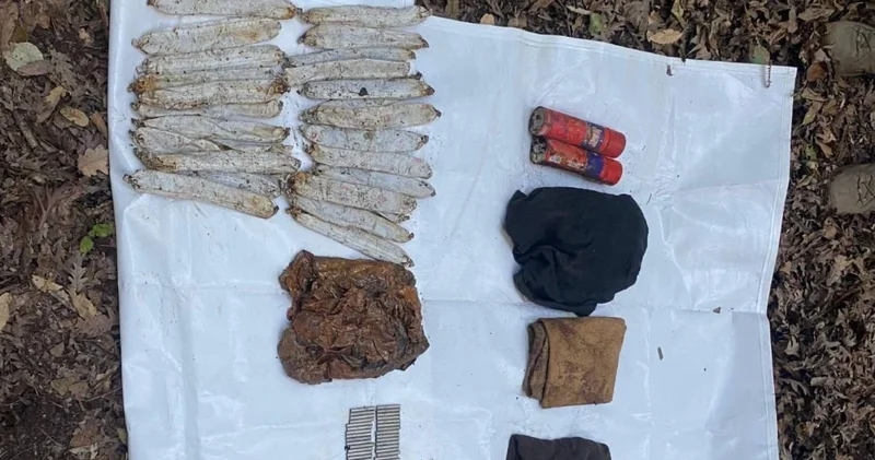 PKK lı teröristlere ait patlayıcı maddeler ele geçirildi