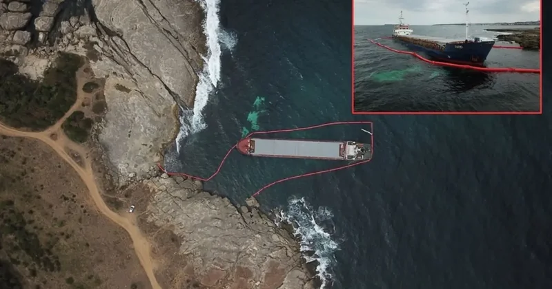 Kocaeli de karaya oturan kuru yük gemisi için dikkat çeken uyarı