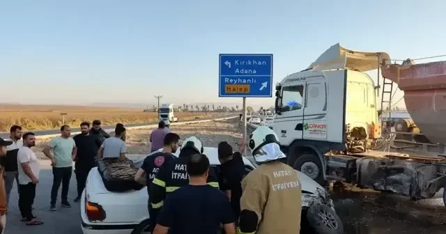 Tırla çarpışan otomobil hurdaya döndü Hatay Haberleri