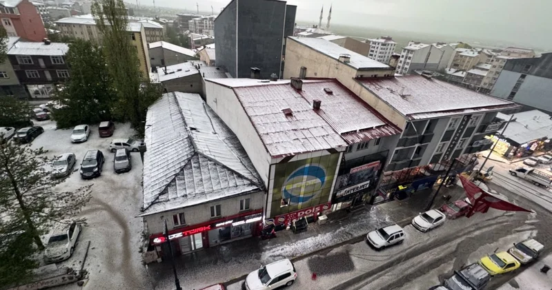 Dolu yağdı tüm şehir Mayıs ta kışa döndü