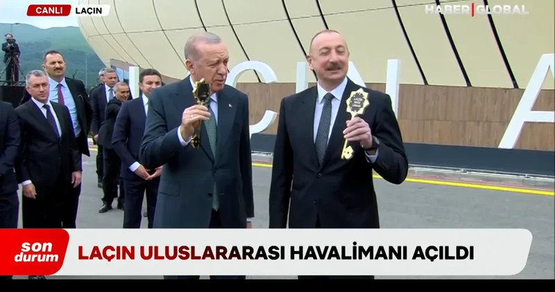 İşgalden kurtulan topraklarda açılış: Aliyev Erdoğan’ı havalimanında karşıladı