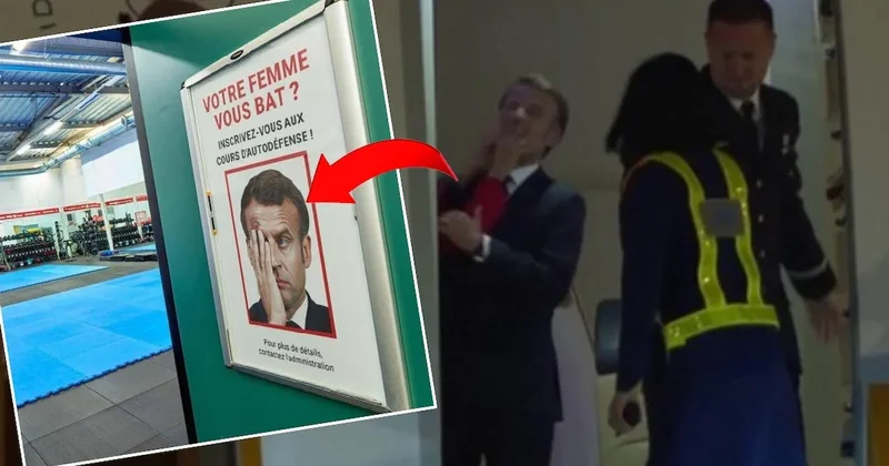 Karısından tokat yiyen Macron u kızdıracak afiş Sözcü Gazetesi