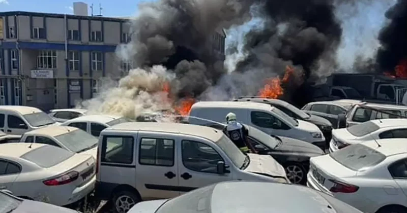 Yediemin’deki 10 araç yanarak kül oldu