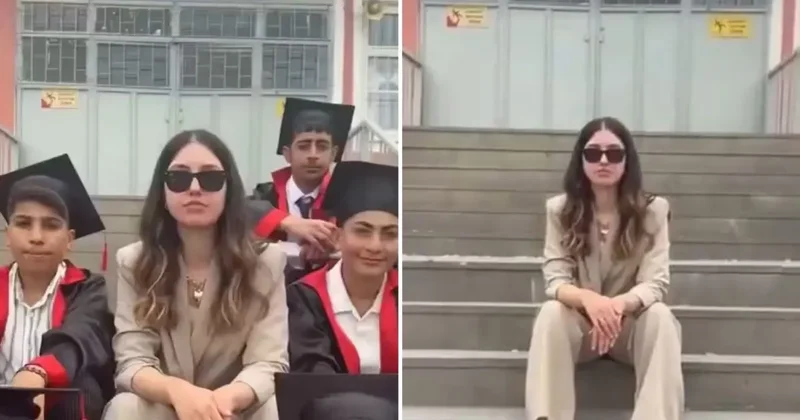 Mezuniyet akımına katılan öğretmenin seçtiği müzik tartışma yarattı