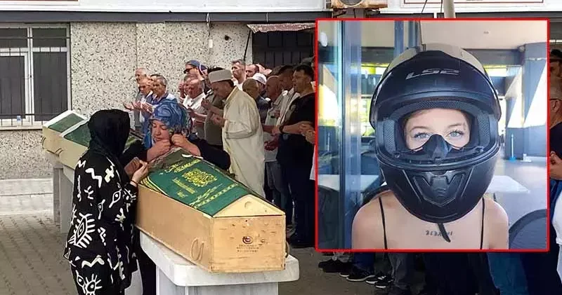 Motosikletle yön levhasının direğine çarpan Azra, son yolculuğuna uğurlandı