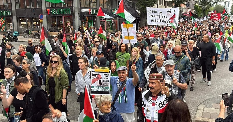 Stockholm’de Gazze protestosu Sözcü Gazetesi