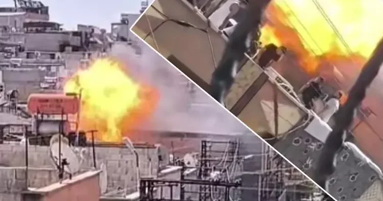 Gaziantep te çatı katında çıkan yangında patlama! Onlarca kişi ölümden döndü!