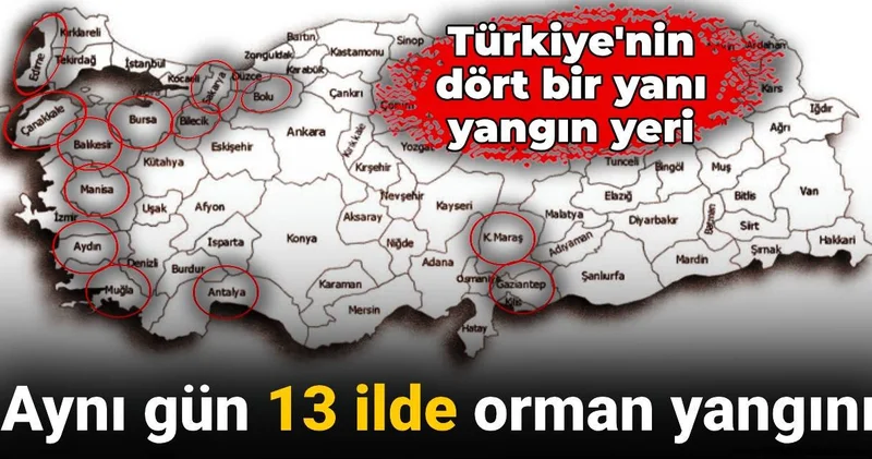 Aynı gün 13 ilde orman yangını: Türkiye nin dört bir yanı yangın yeri